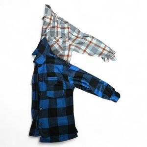 Shackets from Forever21 Blue & Black Plaid(M) with HFX Brown & Gray Plaid (S/CH)